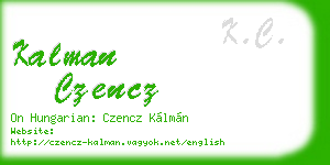 kalman czencz business card