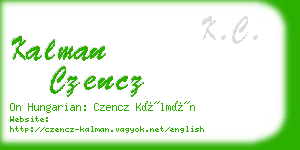kalman czencz business card